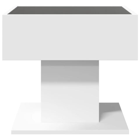 vidaXL Coffee Table with LED White 50x50x45 cm Engineered Wood