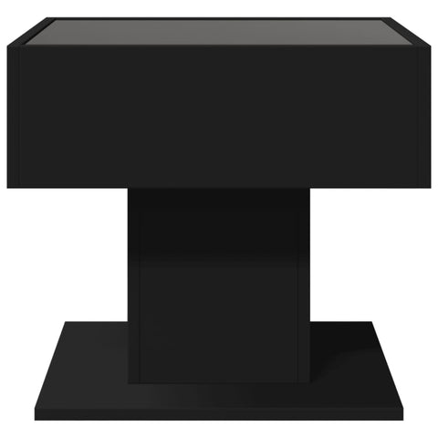 vidaXL Coffee Table with LED Black 50x50x45 cm Engineered Wood