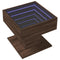 vidaXL Coffee Table with LED Brown Oak 50x50x45 cm Engineered Wood