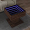 vidaXL Coffee Table with LED Brown Oak 50x50x45 cm Engineered Wood