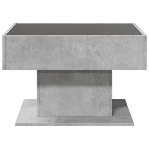 vidaXL Coffee Table with LED Concrete Grey 70x50x45 cm Engineered Wood