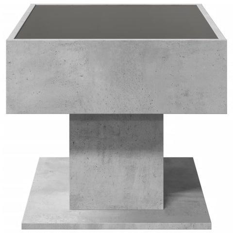 vidaXL Coffee Table with LED Concrete Grey 70x50x45 cm Engineered Wood