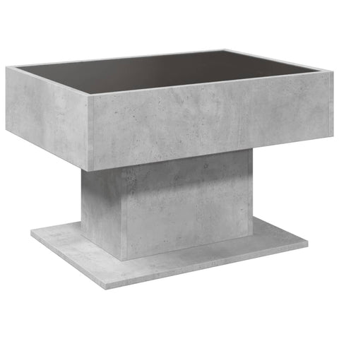 vidaXL Coffee Table with LED Concrete Grey 70x50x45 cm Engineered Wood