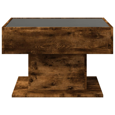 vidaXL Coffee Table with LED Smoked Oak 70x50x45 cm Engineered Wood