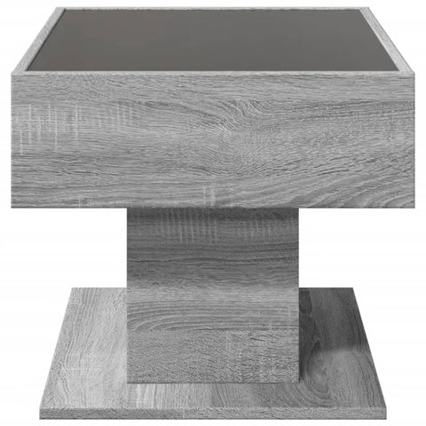 vidaXL Coffee Table with LED Grey Sonoma 70x50x45 cm Engineered Wood