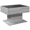 vidaXL Coffee Table with LED Grey Sonoma 70x50x45 cm Engineered Wood