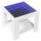 vidaXL Coffee Table with LED White 53x53x45 cm Engineered Wood