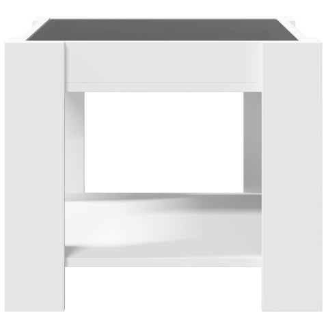vidaXL Coffee Table with LED White 53x53x45 cm Engineered Wood