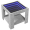 vidaXL Coffee Table with LED Concrete Grey 53x53x45 cm Engineered Wood