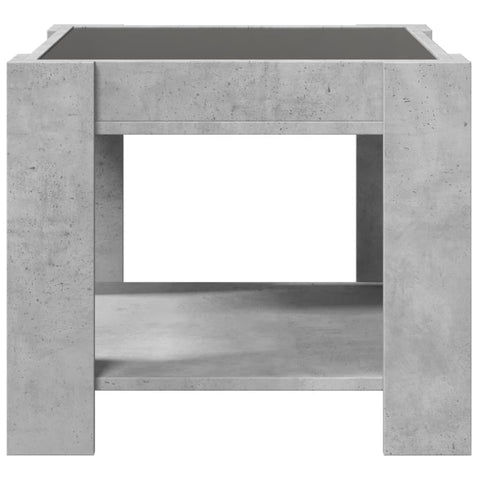 vidaXL Coffee Table with LED Concrete Grey 53x53x45 cm Engineered Wood