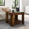 vidaXL Coffee Table with LED Smoked Oak 53x53x45 cm Engineered Wood