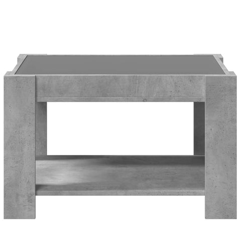 vidaXL Coffee Table with LED Concrete Grey 73x53x45 cm Engineered Wood