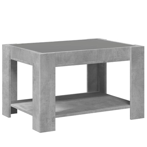 vidaXL Coffee Table with LED Concrete Grey 73x53x45 cm Engineered Wood