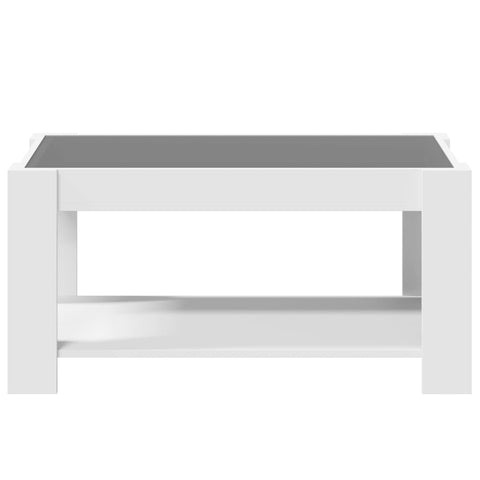 vidaXL Coffee Table with LED White 93x53x45 cm Engineered Wood