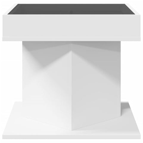 vidaXL Coffee Table with LED White 50x50x45 cm Engineered Wood