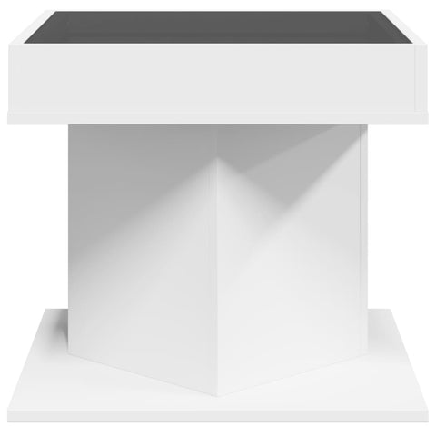 vidaXL Coffee Table with LED White 50x50x45 cm Engineered Wood