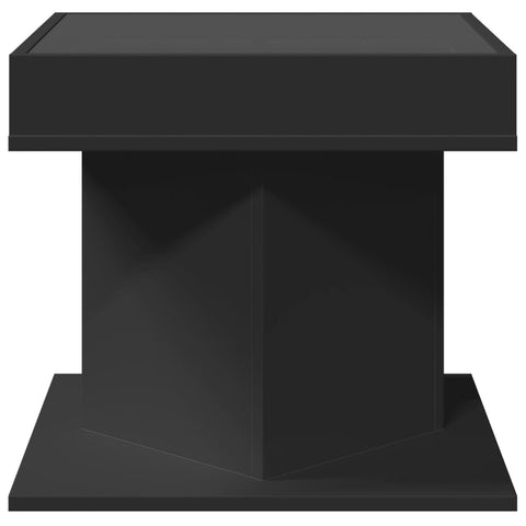 vidaXL Coffee Table with LED Black 50x50x45 cm Engineered Wood