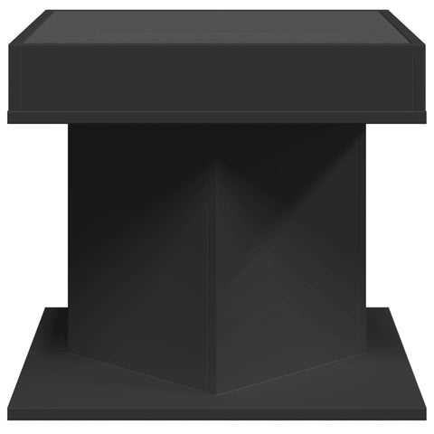 vidaXL Coffee Table with LED Black 50x50x45 cm Engineered Wood