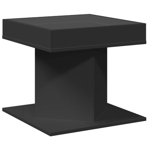 vidaXL Coffee Table with LED Black 50x50x45 cm Engineered Wood