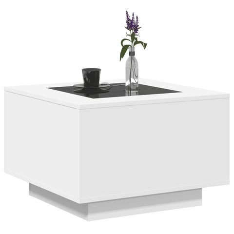 vidaXL Coffee Table with LED White 60x60x40 cm Engineered Wood