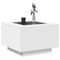 vidaXL Coffee Table with LED White 60x60x40 cm Engineered Wood