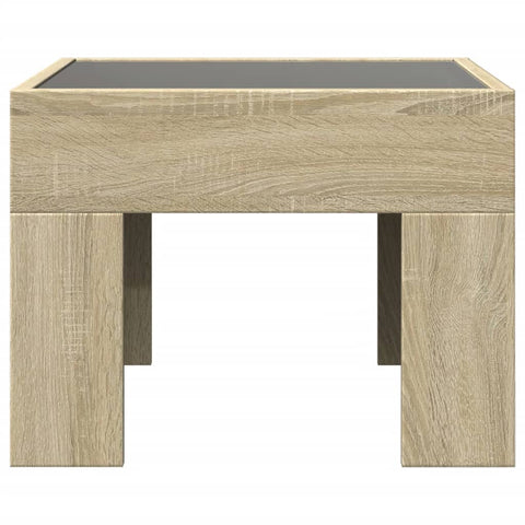 vidaXL Coffee Table with Infinity LED Sonoma Oak 40x40x30 cm