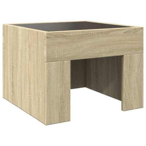 vidaXL Coffee Table with Infinity LED Sonoma Oak 40x40x30 cm