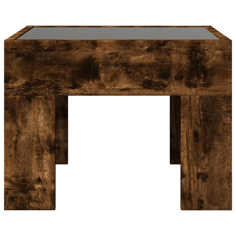 vidaXL Coffee Table with Infinity LED Smoked Oak 40x40x30 cm