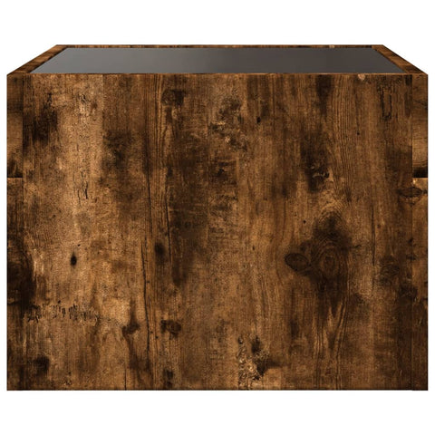 vidaXL Coffee Table with Infinity LED Smoked Oak 40x40x30 cm