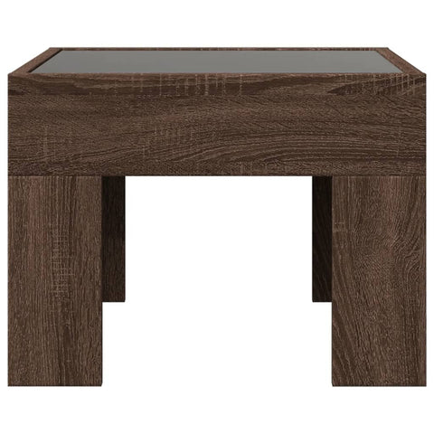 vidaXL Coffee Table with Infinity LED Brown Oak 40x40x30 cm