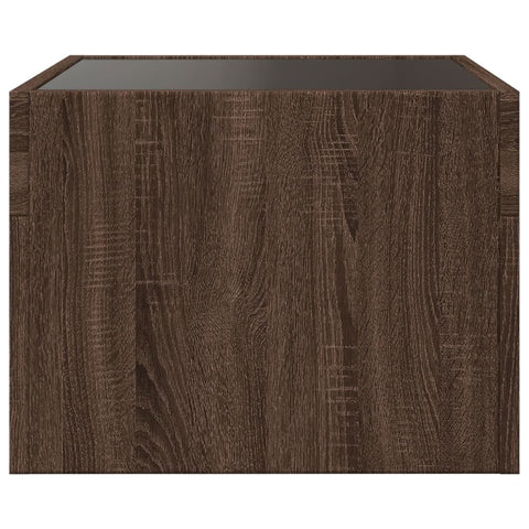 vidaXL Coffee Table with Infinity LED Brown Oak 40x40x30 cm