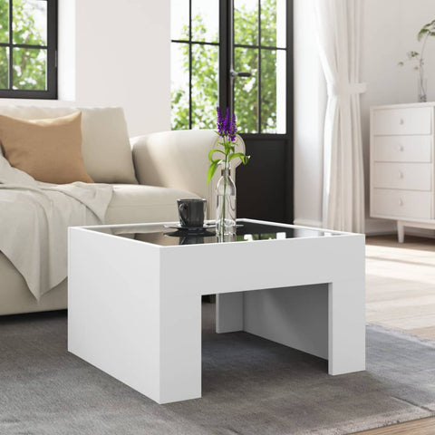 vidaXL Coffee Table with Infinity LED White 50x50x30 cm