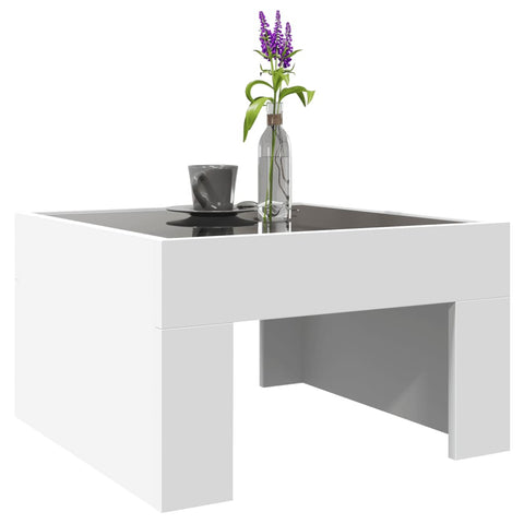 vidaXL Coffee Table with Infinity LED White 50x50x30 cm