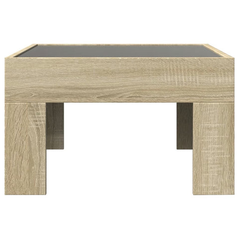 vidaXL Coffee Table with Infinity LED Sonoma Oak 50x50x30 cm