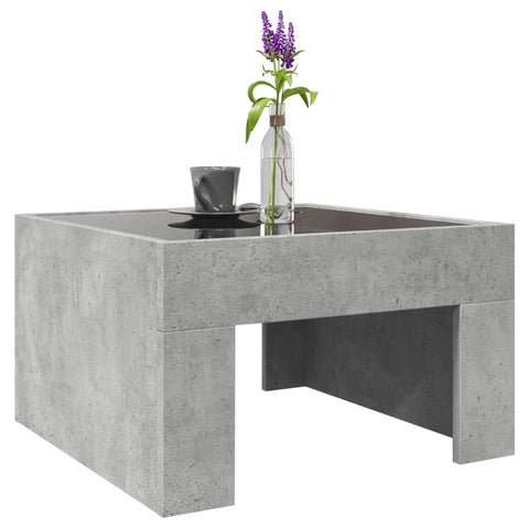 vidaXL Coffee Table with Infinity LED Concrete Grey 50x50x30 cm