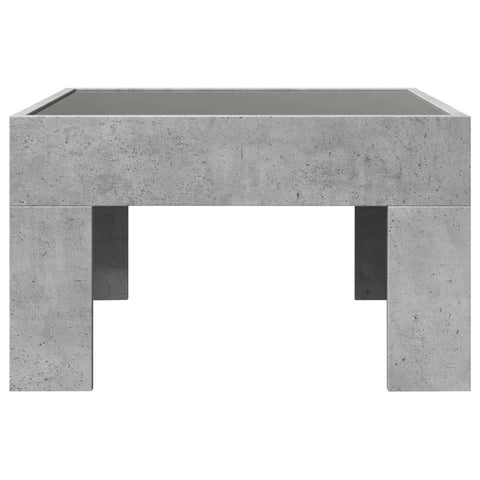 vidaXL Coffee Table with Infinity LED Concrete Grey 50x50x30 cm