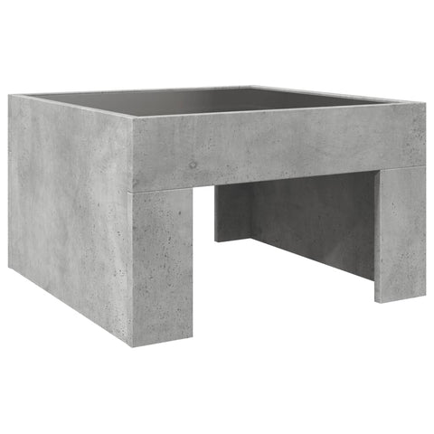 vidaXL Coffee Table with Infinity LED Concrete Grey 50x50x30 cm
