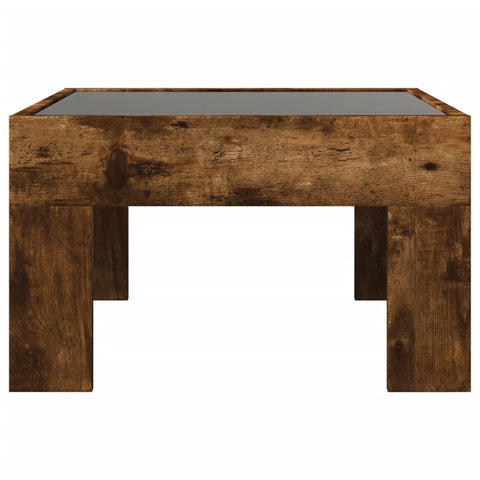 vidaXL Coffee Table with Infinity LED Smoked Oak 50x50x30 cm