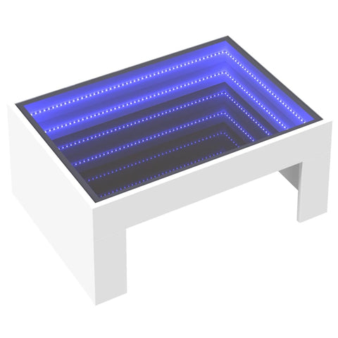 vidaXL Coffee Table with Infinity LED White 70x50x30 cm