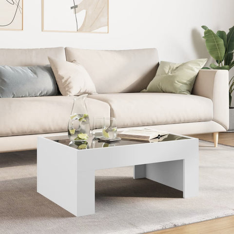 vidaXL Coffee Table with Infinity LED White 70x50x30 cm