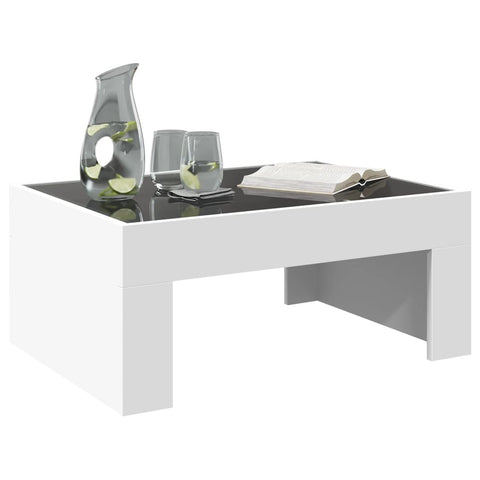 vidaXL Coffee Table with Infinity LED White 70x50x30 cm
