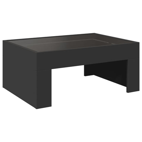 vidaXL Coffee Table with Infinity LED Black 70x50x30 cm