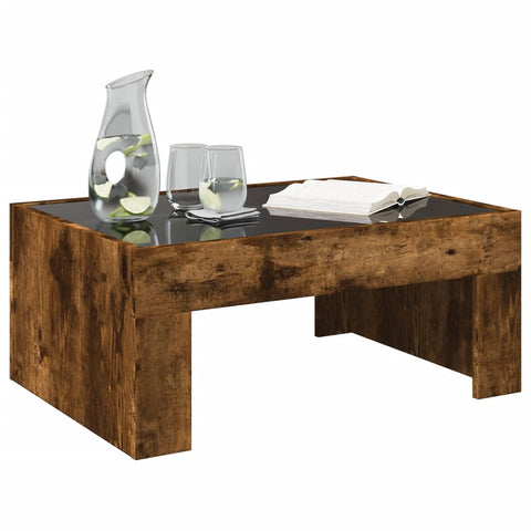 vidaXL Coffee Table with Infinity LED Smoked Oak 70x50x30 cm