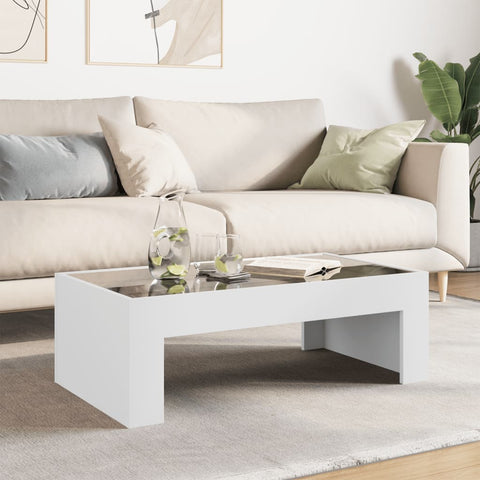 vidaXL Coffee Table with Infinity LED White 90x50x30 cm