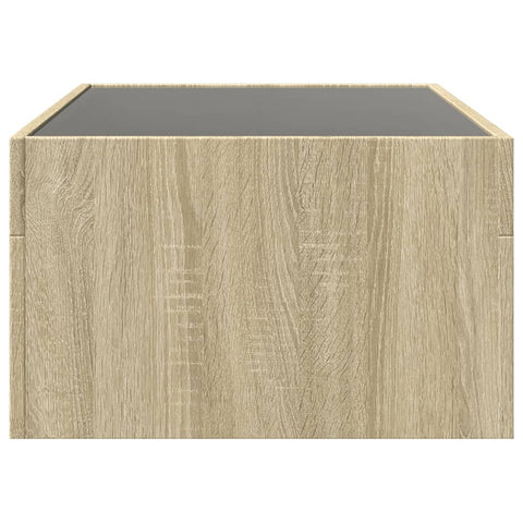 vidaXL Coffee Table with Infinity LED Sonoma Oak 90x50x30 cm