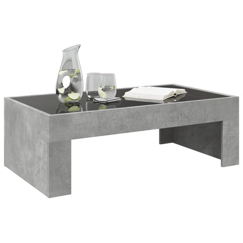 vidaXL Coffee Table with Infinity LED Concrete Grey 90x50x30 cm