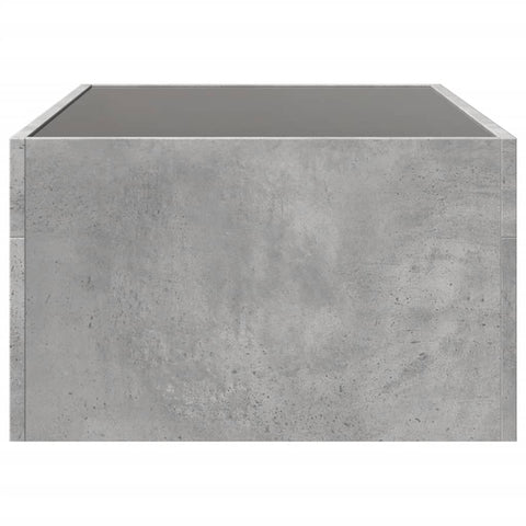 vidaXL Coffee Table with Infinity LED Concrete Grey 90x50x30 cm