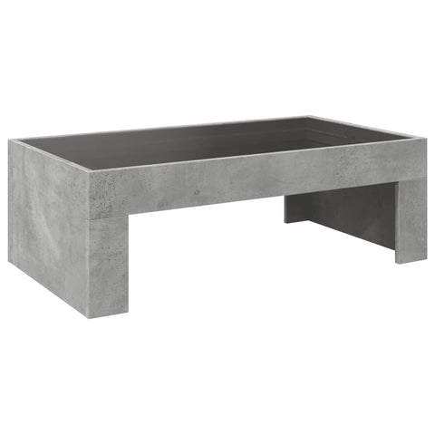 vidaXL Coffee Table with Infinity LED Concrete Grey 90x50x30 cm