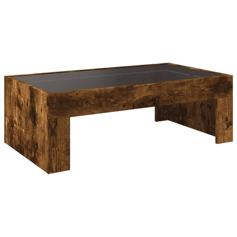vidaXL Coffee Table with Infinity LED Smoked Oak 90x50x30 cm