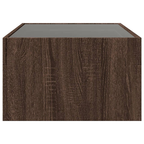 vidaXL Coffee Table with Infinity LED Brown Oak 90x50x30 cm